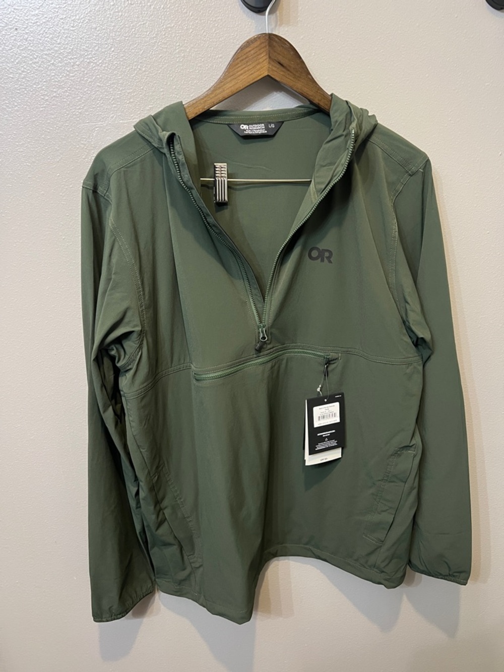 NWT Outdoor Research Ferrosi Anorak 1/2 Zip in Large Verde (forest green) UNISEX - Picture 5 of 12